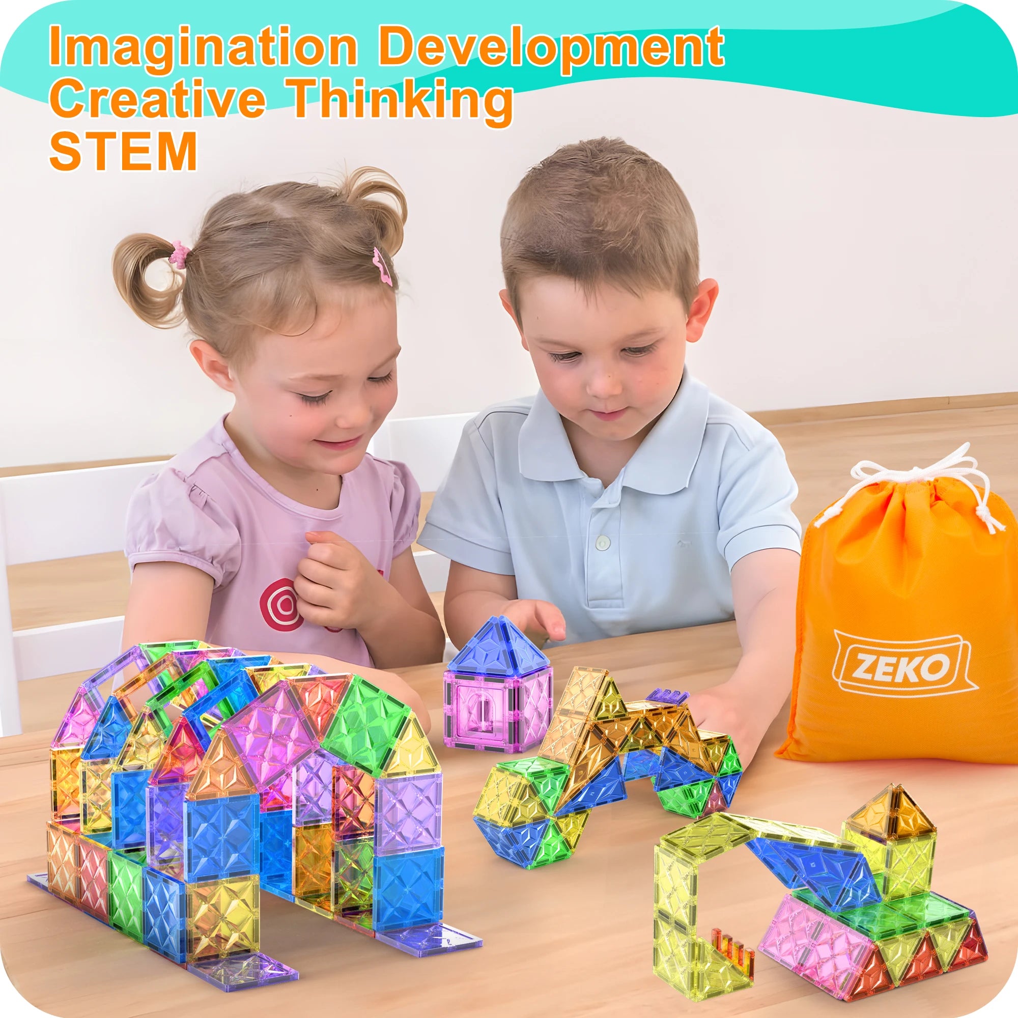 Magnetische Bouwstenen Puzzelset | Educatief Speelgoed 3+