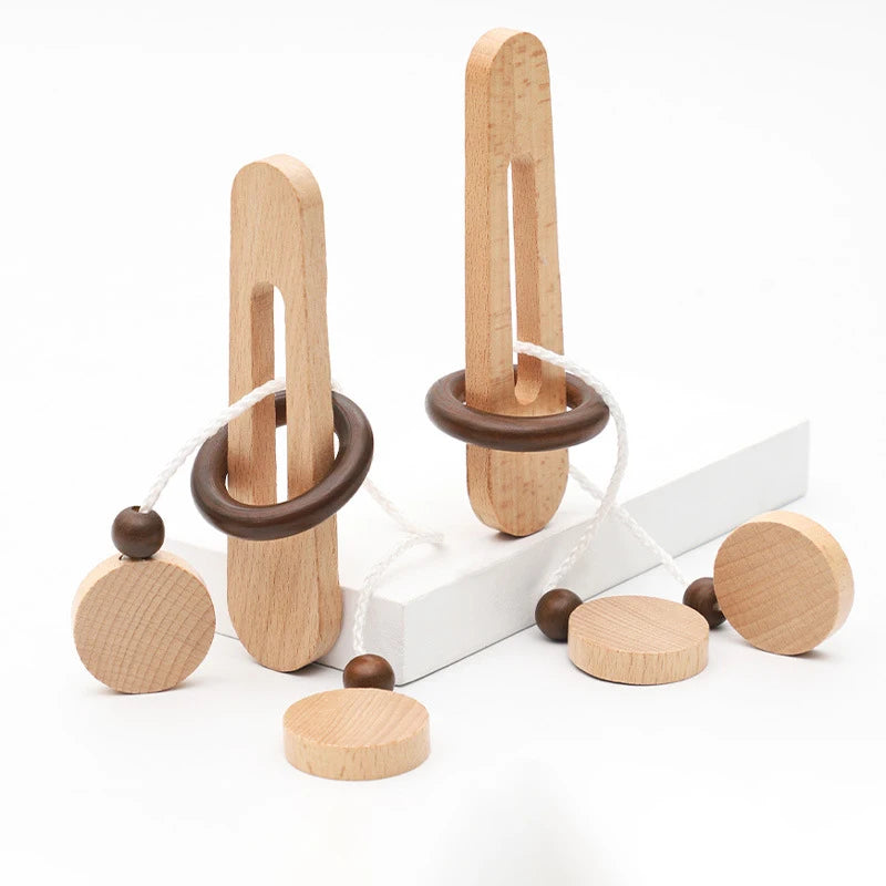 Houten Breinbreker Puzzel | Intelligente IQ Uitdaging voor Kinderen & Volwassenen