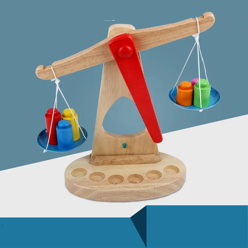 Montessori Houten Weegschaal Speelgoed | Educatief Balansspel voor Kinderen