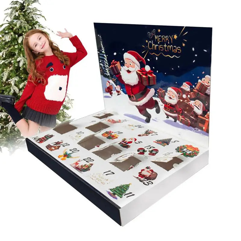 Vulbare Kerstmis Adventskalender | Creatieve 24-dagen Aftelkalender Dozen Decoratieve Kerstcadeaudozen voor Kinderen