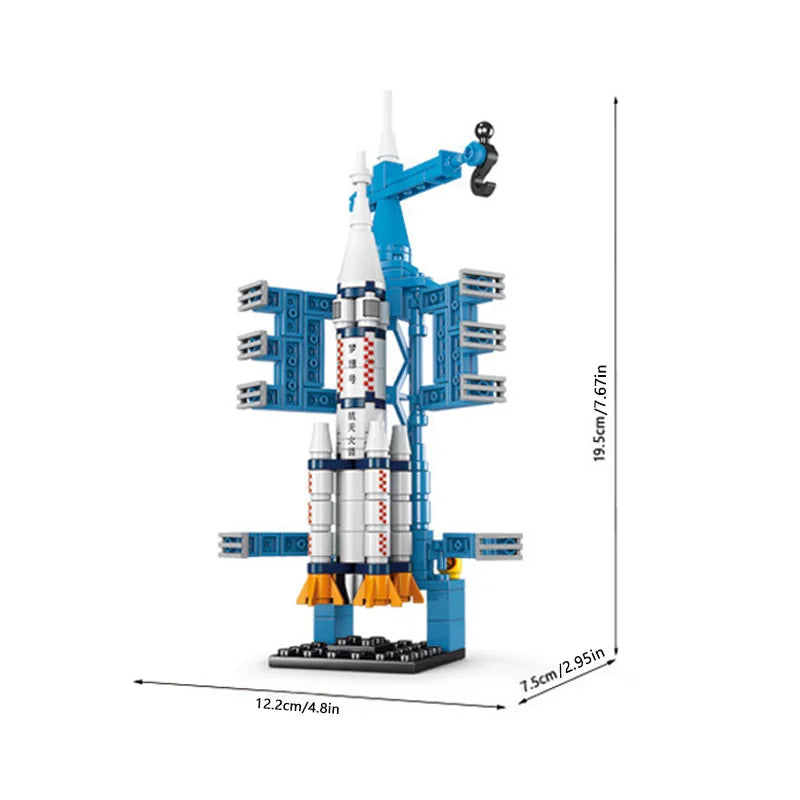 Kinderen Bouwblokken | Grote Ruimte Raketten, Puzzelmontage, Geschenkdoos met Kleine Deeltjes voor Jongens