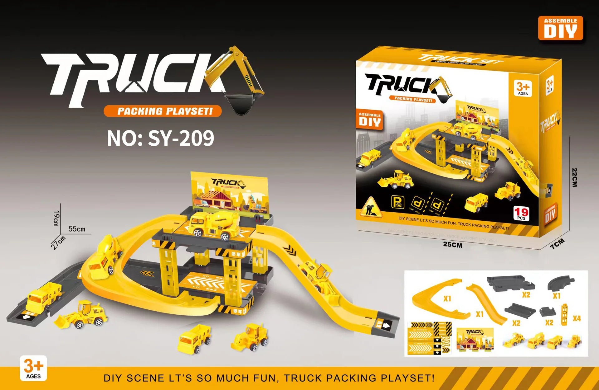 DIY Parkeerplaats Bouwset | Educatief Speelgoed met Brandweerwagens