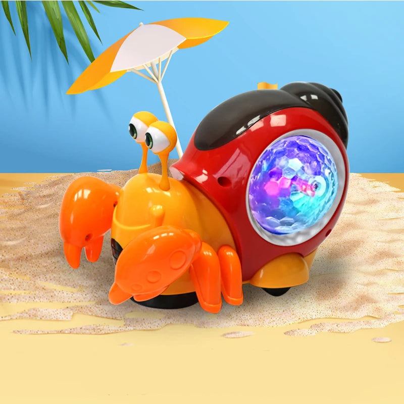 Ontsnappende Kruipende Krab | Tummy Time Baby Speelgoed, Interactieve Sensorische Dansende Krab met Muziek, Geluid & Lichten