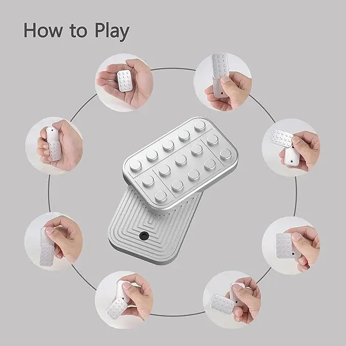 Metalen EDC Fidget Slider | Magnetische Blokken, Haptische Schuifpuzzel, Anti-stress Speelgoed voor ADHD & Autisme