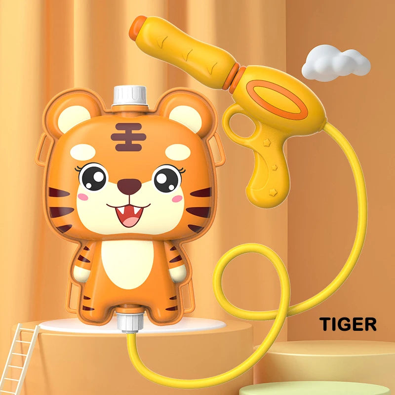 Kinderrugzak met Waterpistool – Cartoon Waterpistoolspeelgoed – Gebalanceerd Watergevechtspeelgoed voor Buitenspel