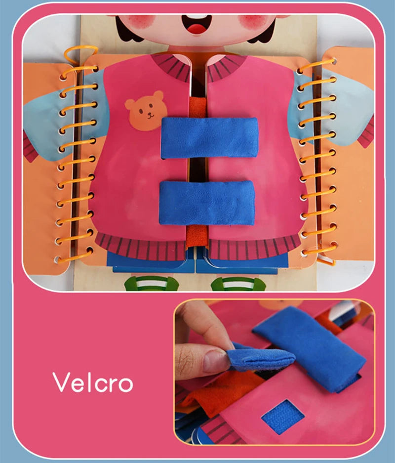 Meerlaagse Houten Drukke Plank | Montessori Vroege Educatie Spellen Stil Boek Sensorisch Speelgoed voor Peuters