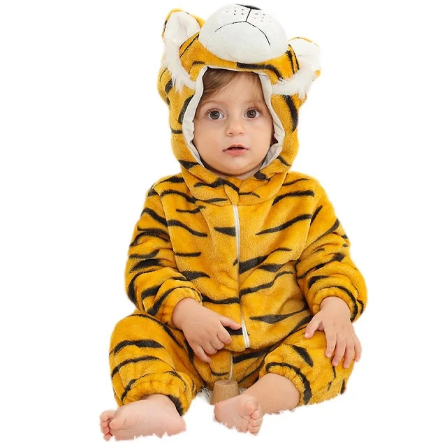 Hoodie Dieren Babysuits Romper l Duurzaam & Wasbaar met Ritssluiting