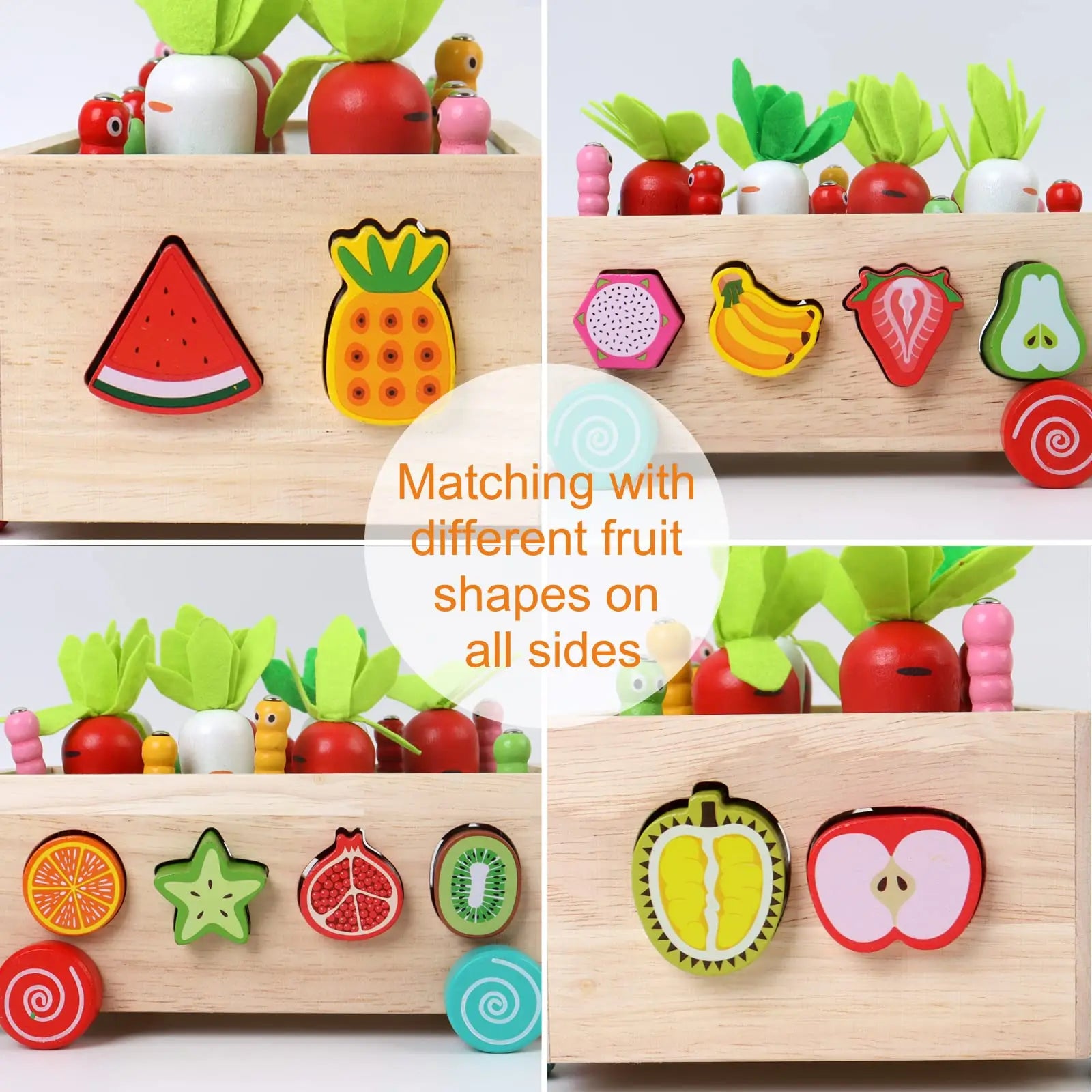 Montessori Speelgoed Voor Peuters, Houten Educatief Speelgoed Voor Jongens En Meisjes Van 1-3 Jaar, Fijne Motoriek, Cartoonvormen En Kleuren