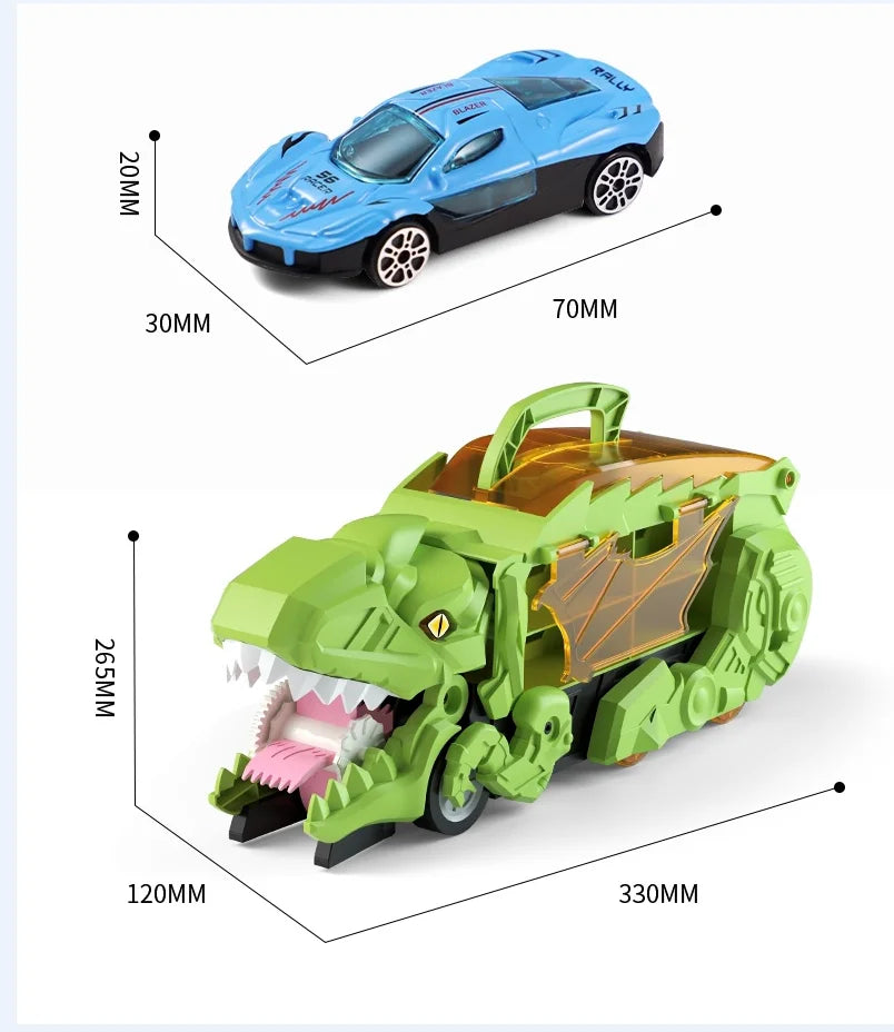 Grote eetbare dinosaur auto - Tyrannosaurus speelgoed met opbergruimte, inertieauto en ejectie, verjaardagscadeau voor jongens