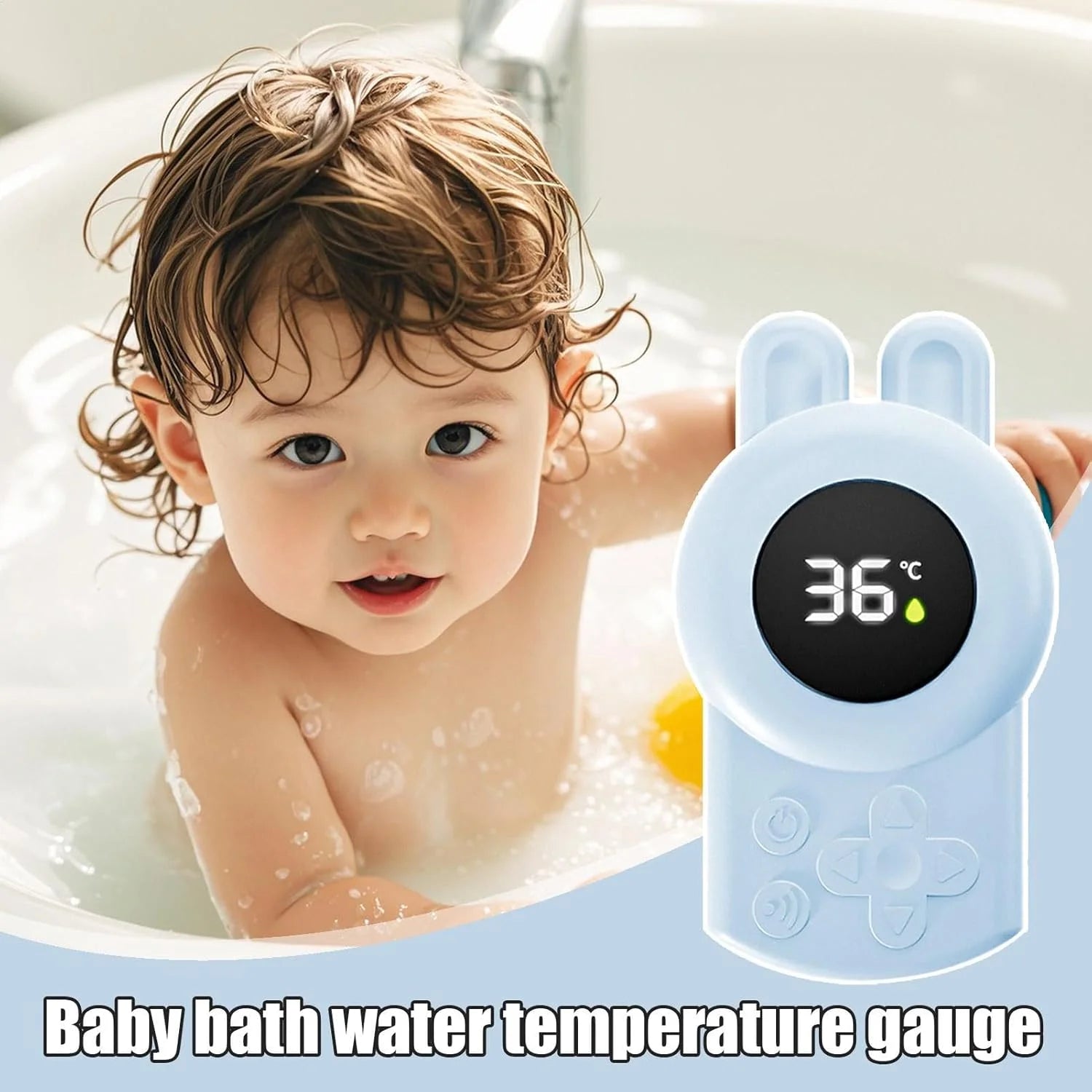 Digitale Badthermometer voor Baby's - Schattige Blauwe Zeehond Waterthermometer voor Jongens en Meisjes - Veilig Drijvend Badspeeltje met LED Display voor Kinderen