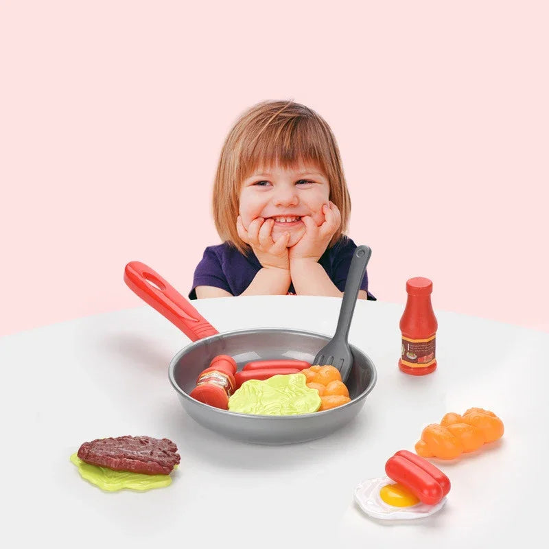 8-delige Keukenspeelgoed Set | Simulatie Kookgerei, Pretend Play Pot, Vlees, Groenten & Omelet voor Kinderen