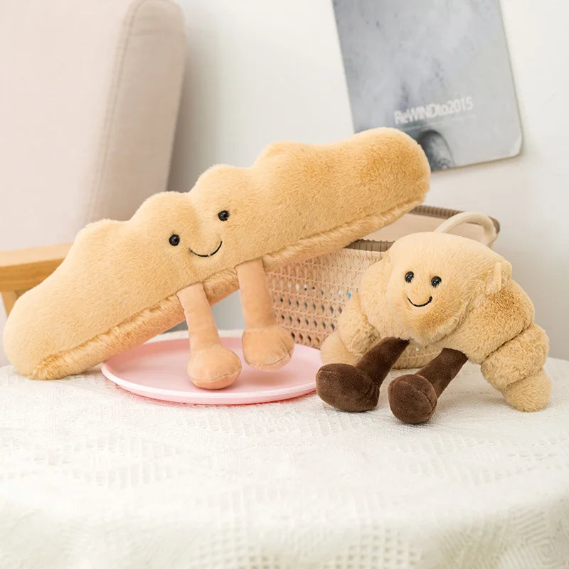 Schattig Pluchen Toastbrood | Pretzel, Croissant en Baguette Knuffel Speelgoed | Zacht Voedselpopje voor Comfort en Verjaardagscadeau voor Kinderen