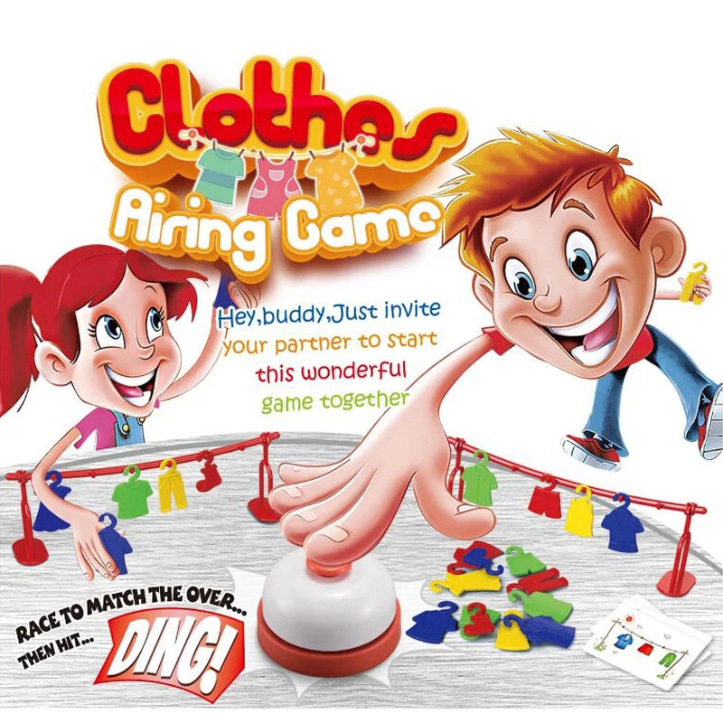 Montessori Kleding Droogrek Spel | Educatief Interactief Bordspel voor 3+ Jaar, 2-4 Spelers