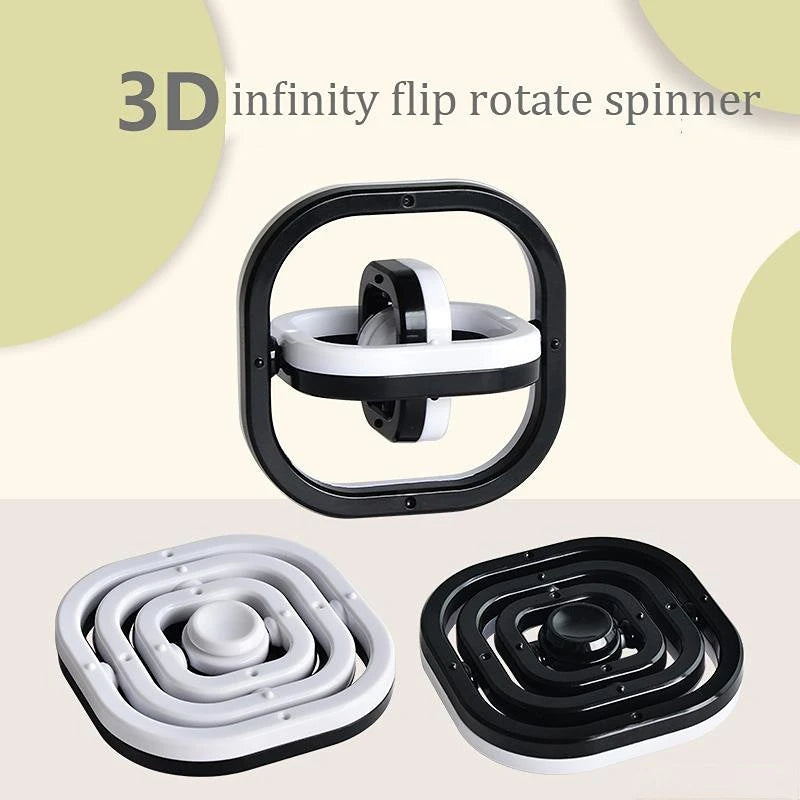 Nieuwe Fidget Toys 3D Flip Spinner | Vingertop Gyro, Stressverlichting voor ADHD, Autisme, Kinderen & Volwassenen