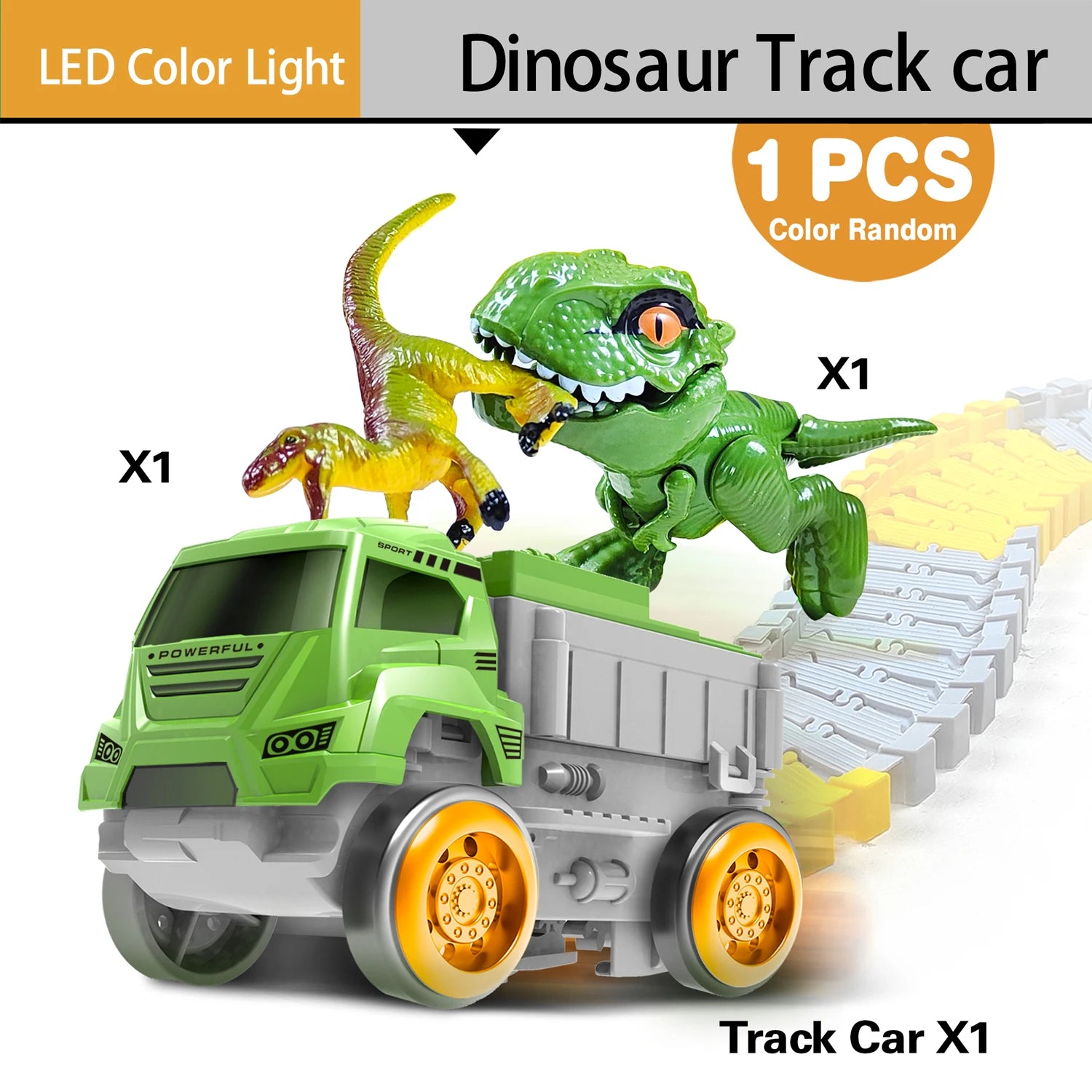 Magisch Dinosaur Racebaan Auto Speelgoed | LED Licht Raceauto voor Jongens β Verjaardags- & Kerstcadeau