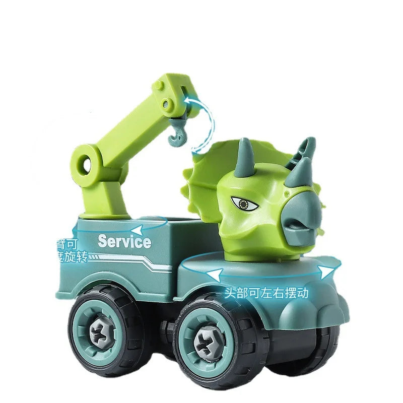 Bouwspeelgoed voor kinderen - Dinosaur auto project met graafmachine, kiepwagen, educatief DIY speelgoed