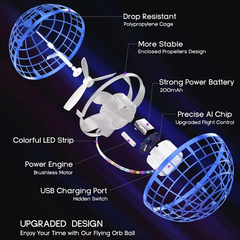 Magische Gyroscoop Bal | Vliegende LED Flyball met Sensorbesturing