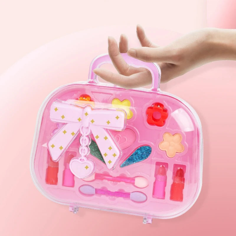 Meisjes make-up speelgoedset|Schattige boogtas oogschaduw lippenstift cadeau
