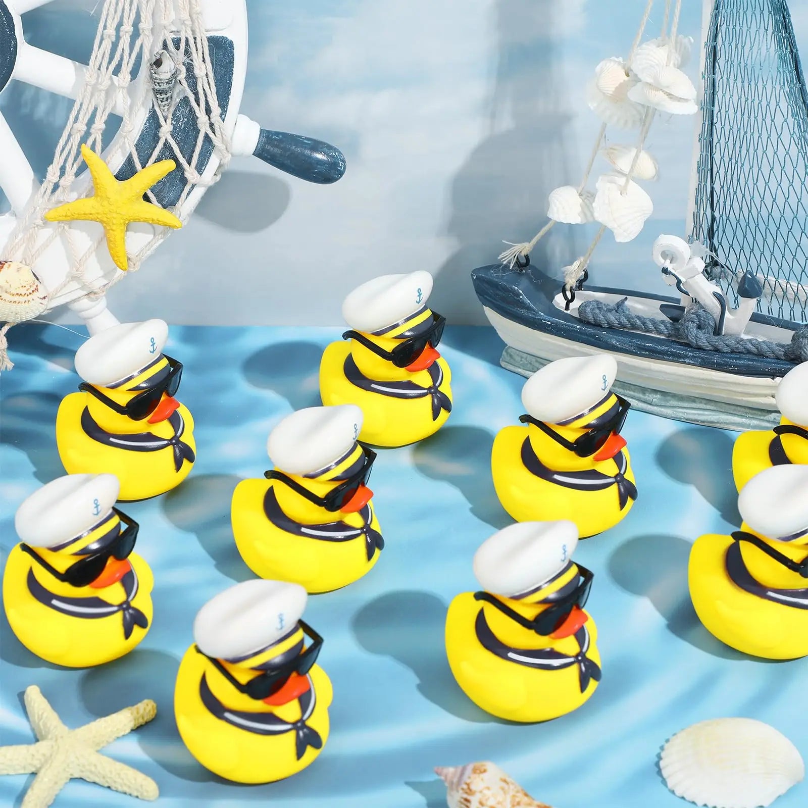 Badeendjes met zonnebril Gele eendjes Mini varende eendjes Moddereenden met hoedjes Zomervaren Voor kinderen