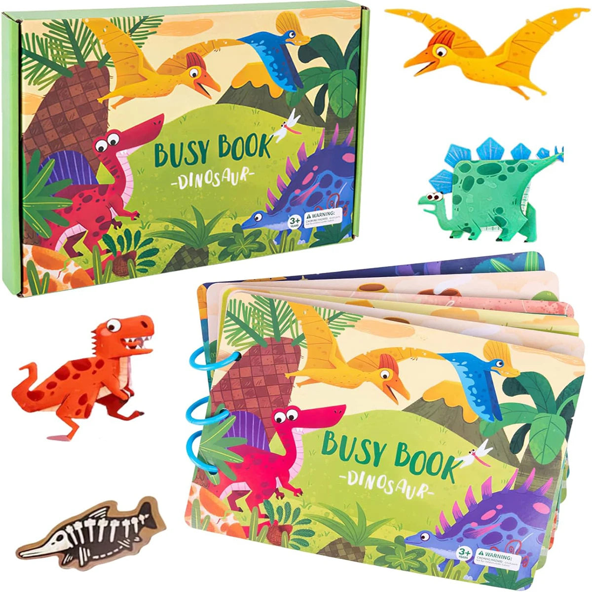 Dinosaurus Stil Boeken Puzzel Set | Educatief Speelgoed | Herbruikbare Stickers