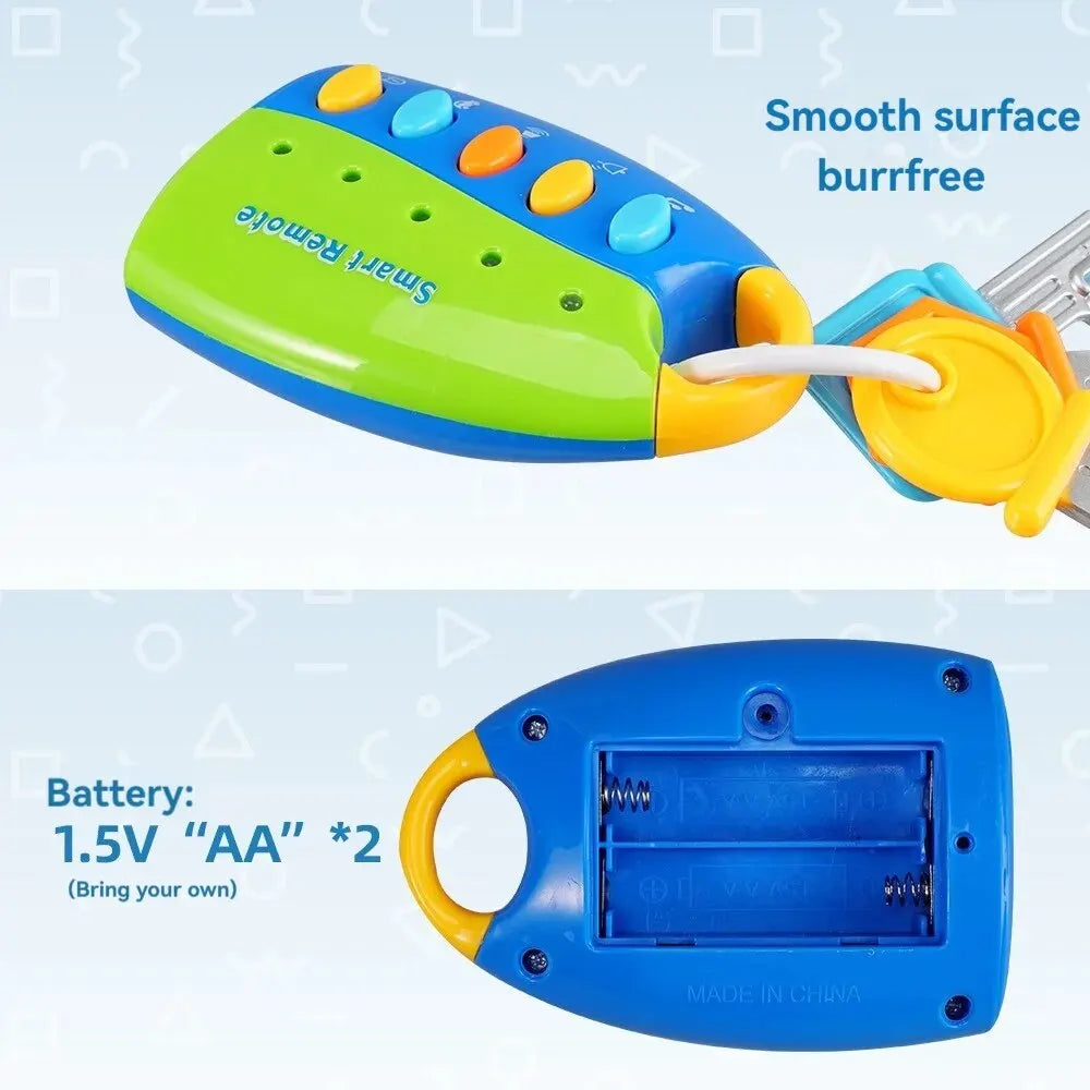 Tableau sensoriel Montessori | Jouet éducatif de simulation de clé de voiture avec lumières et musique, effet sonore de voiture pour enfants