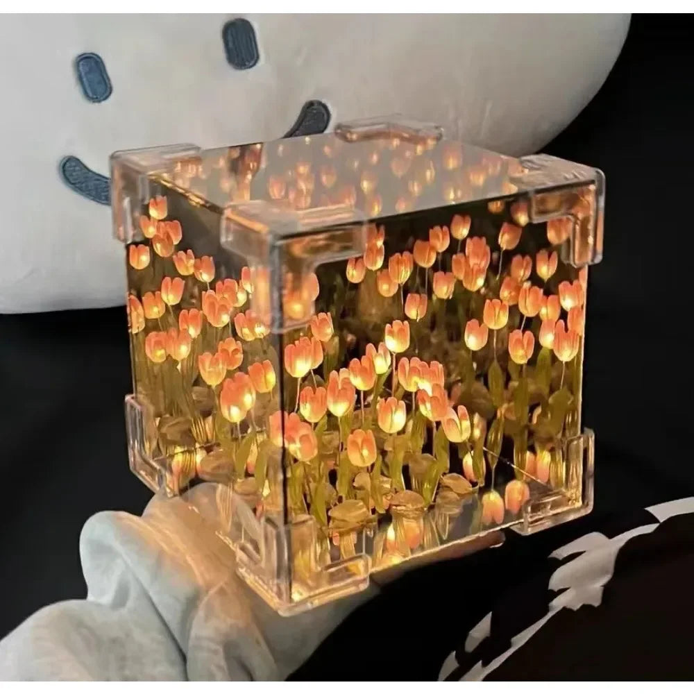 Creatieve DIY Tulp Bloem Zee Nachtlamp | 3D Materiaalpakket, Origineel Geschenk voor Vriendin of Koppel
