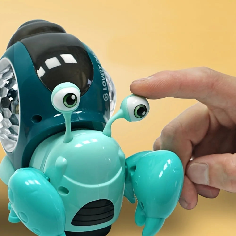 Ontsnappende Kruipende Krab | Tummy Time Baby Speelgoed, Interactieve Sensorische Dansende Krab met Muziek, Geluid & Lichten