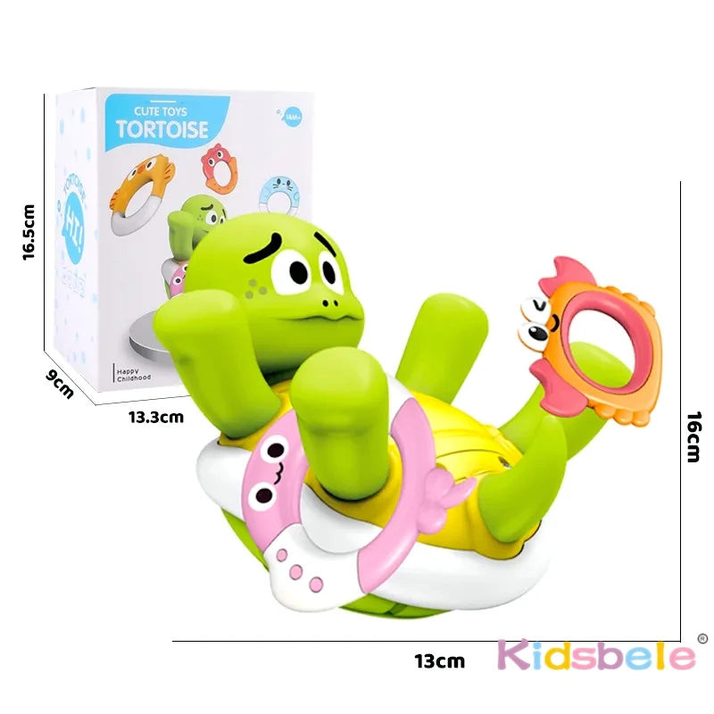 Zomers Bad- en Zwembadspeelgoed – Spuitende Schildpad met 5 Ringen | Drijvend Waterspeelgoed voor Baby’s & Peuters