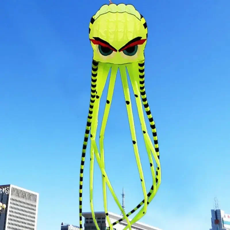 3D 8m Octopus Vlieger | Zachte Dierenvlieger, 4 Kleuren, Nylon, Makkelijk te Laten Vliegen, Scheurbestendig
