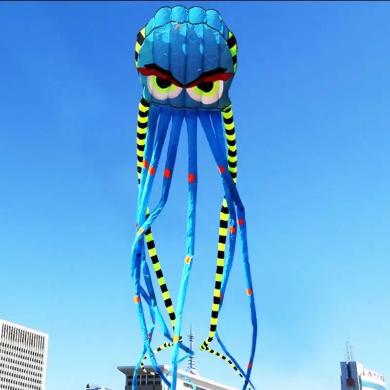 3D 8m Octopus Vlieger | Zachte Dierenvlieger, 4 Kleuren, Nylon, Makkelijk te Laten Vliegen, Scheurbestendig