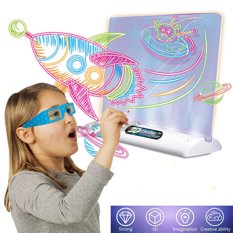 3D Tekenbord met LED Verlichting | Magisch Creatief Speelgoed voor Kinderen