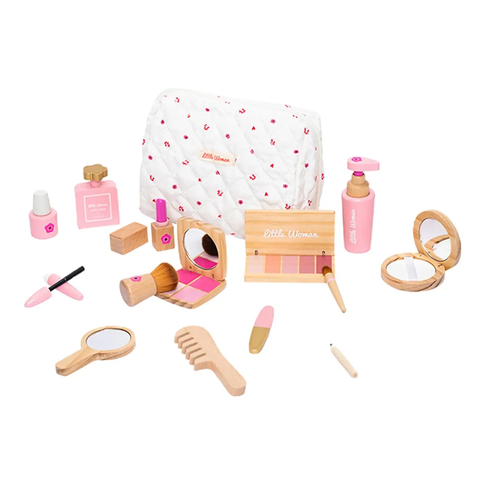 Houten Beauty Make-up Set - Rollenspel Schoonheidssalon Speelgoed voor Meisjes - Verjaardags- & Halloweencadeau