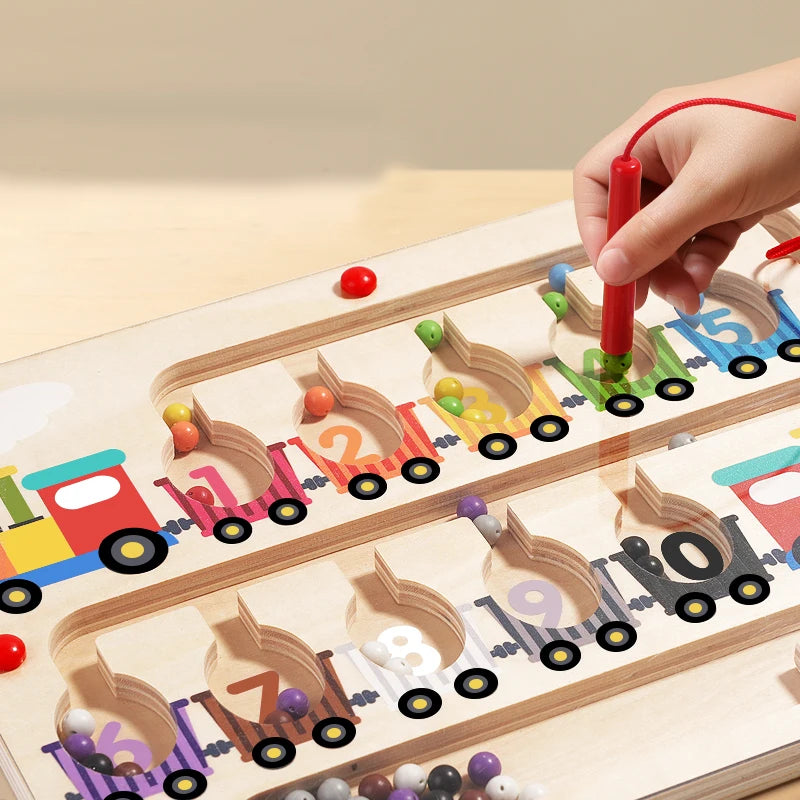 Montessori Magnetisch Kleur Sorteerspel | Houten Sensorisch Doolhof