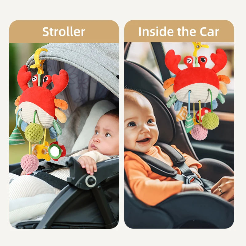 Kerst baby pluche speelgoed|Hangend sensorisch speelgoed voor kinderwagen