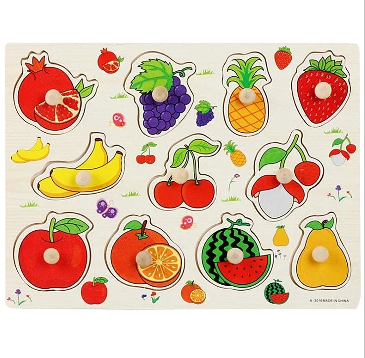 Montessori houten puzzel van 30 cm – Leren en spelen met één handgreep