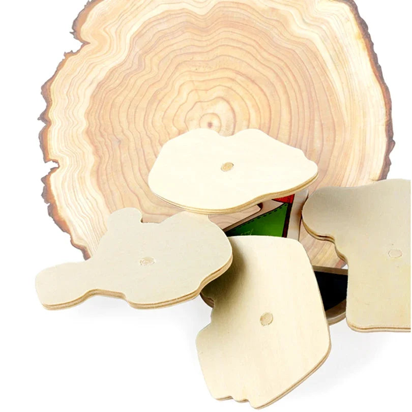 30cm Montessori Houten Puzzelbord | Hand-Oog Coördinatie | Cartoon Dieren & Voertuigen | Educatief Cadeau