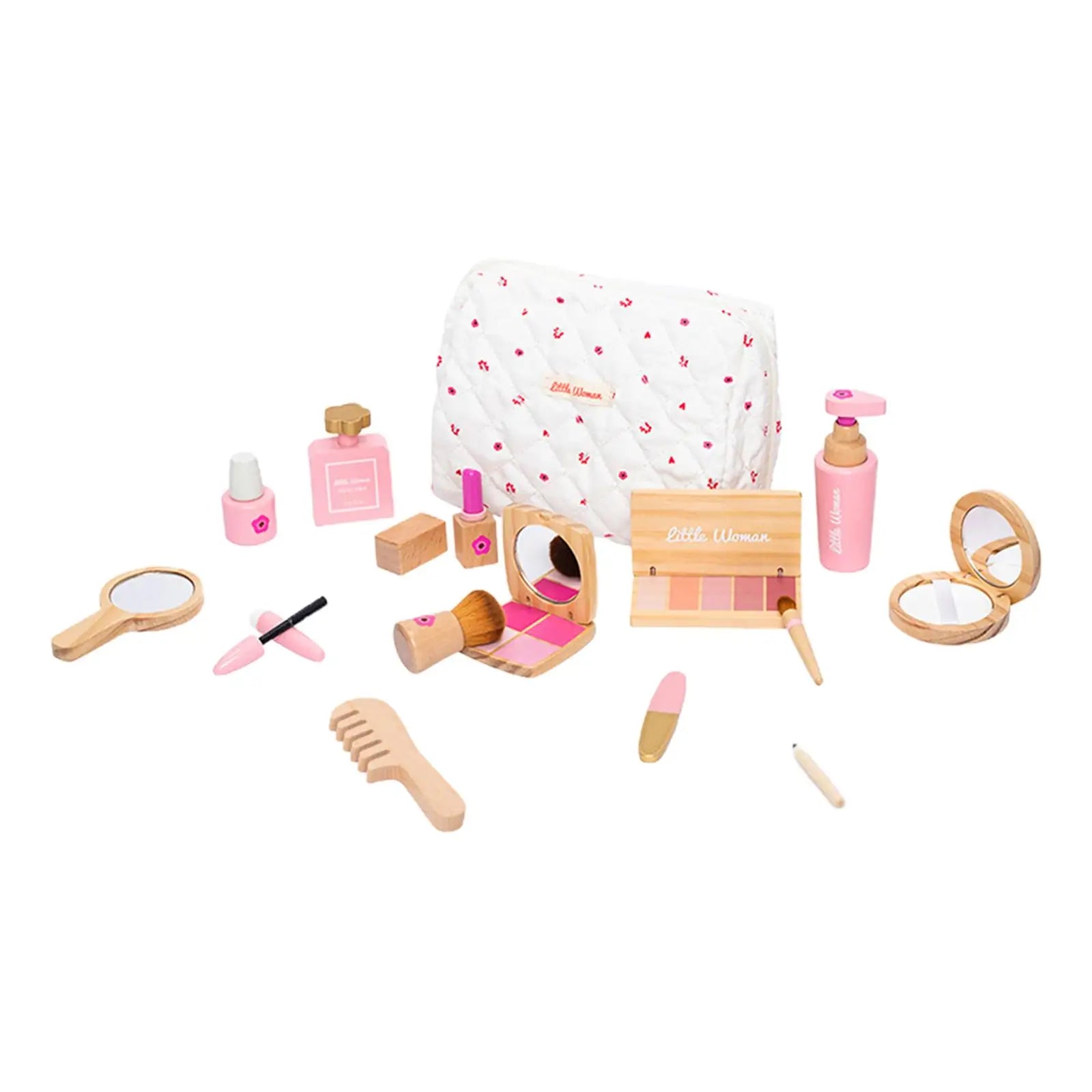 Houten Beauty Make-up Set - Rollenspel Schoonheidssalon Speelgoed voor Meisjes - Verjaardags- & Halloweencadeau