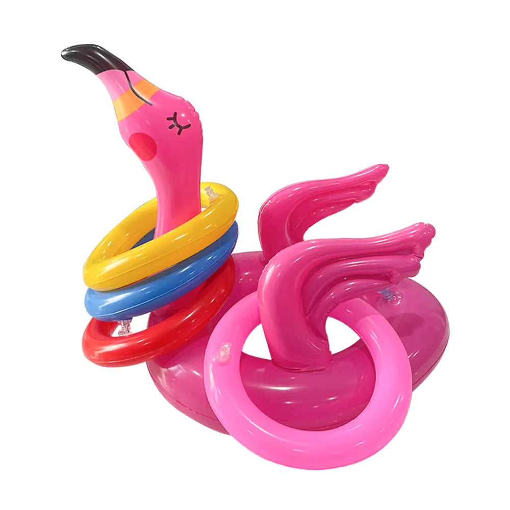 Opblaasbare Flamingo Hoepel Set | Zwembadspel voor Eindeloos Waterplezier