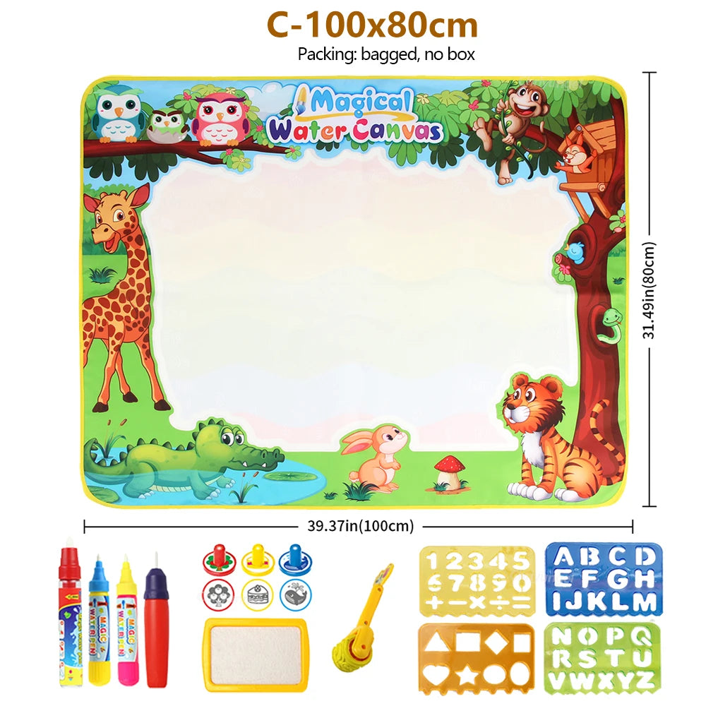 Magische Water Tekenmat 100x80CM | Montessori Doodle Bord