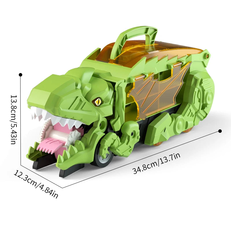 Speelgoedauto op spoor voor kinderen - Dino Tyrannosaurus puzzel, cadeau voor jongens van 3 tot 6 jaar