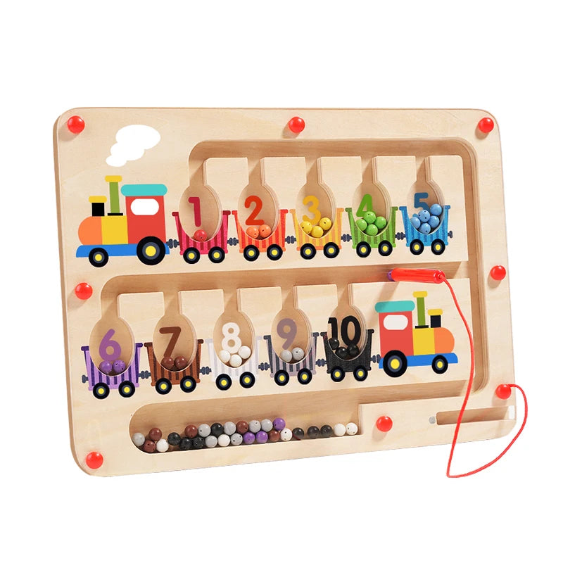 Montessori Magnetisch Kleur Sorteerspel | Houten Sensorisch Doolhof