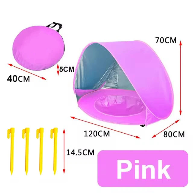 Baby Strandtent met UV-Bescherming & Opvouwbaar Zwembad | Veilige Zomerspeeltent voor Peuters