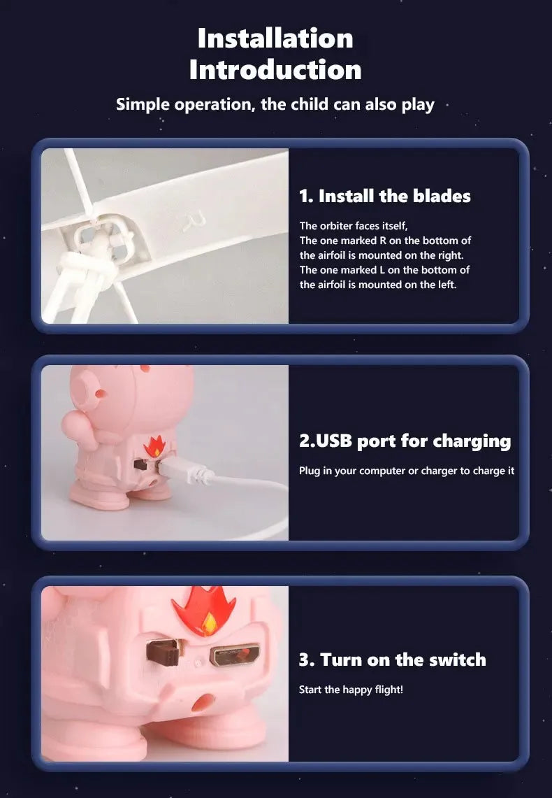 Zwevende Lichtegevende Vliegende Robot Astronaut Speelgoed | Handbestuurde Drone met Lampjes | Interactief Buitenspeelgoed voor Kinderen Cadeau