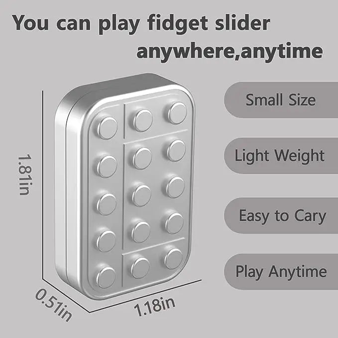 Metalen EDC Fidget Slider | Magnetische Blokken, Haptische Schuifpuzzel, Anti-stress Speelgoed voor ADHD & Autisme