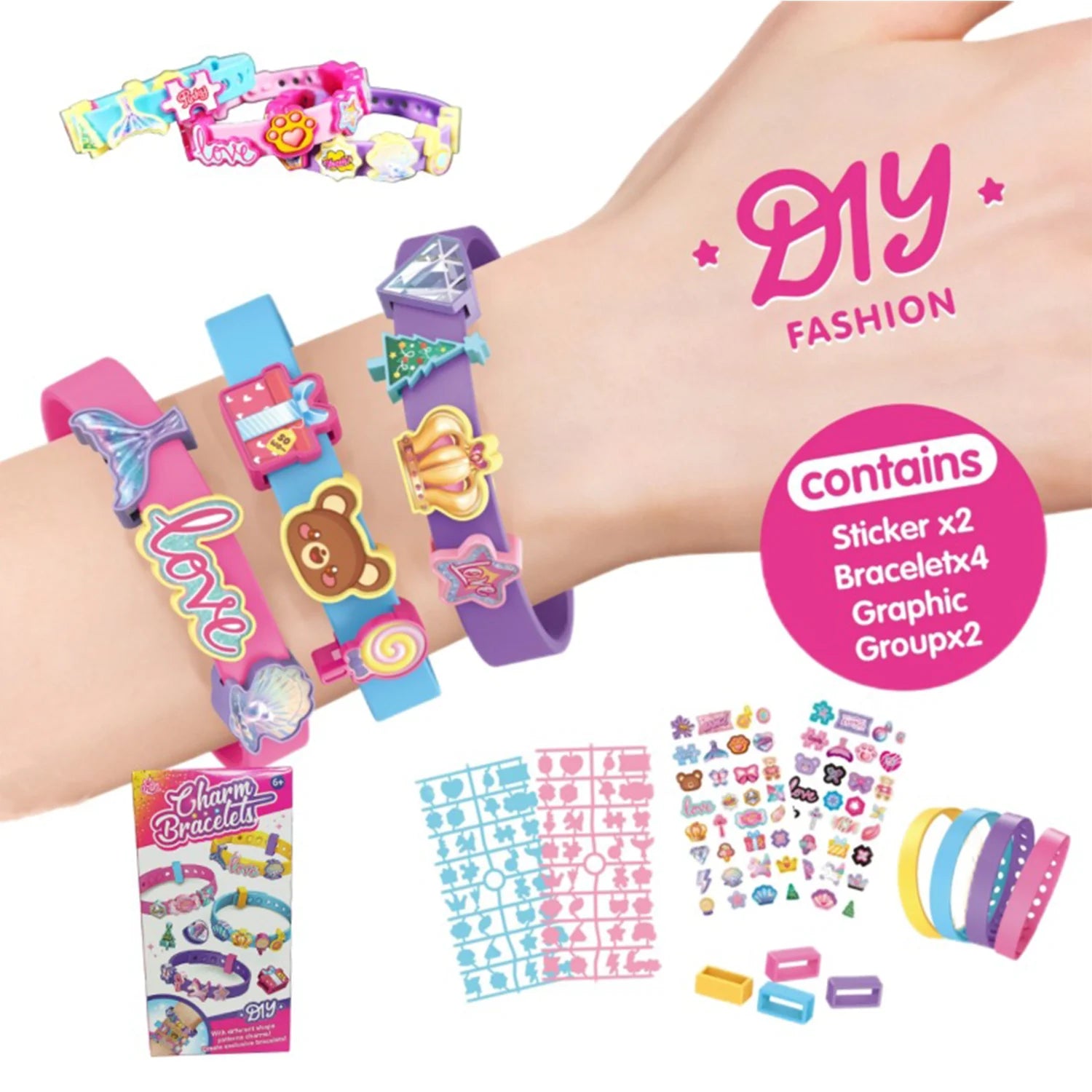 Kinder Armband Set | DIY Handgemaakte Sieraden | 4 Armbanden & Accessoires