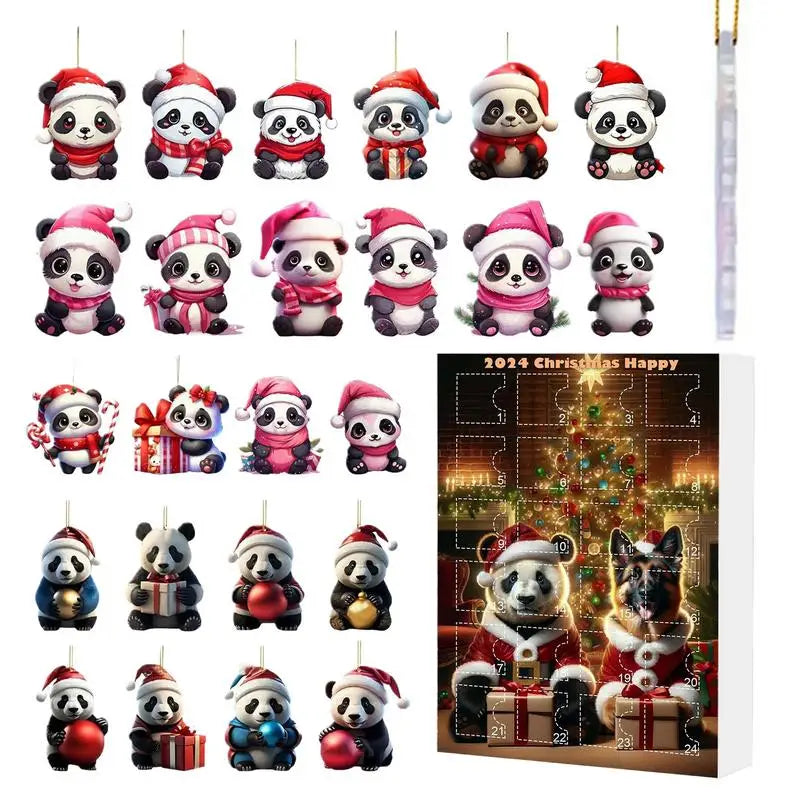 Adventskalender Kerstmis Panda Versieringen | 24 Dagen Kerstmis Advent Festival Aftelkalender Cadeau