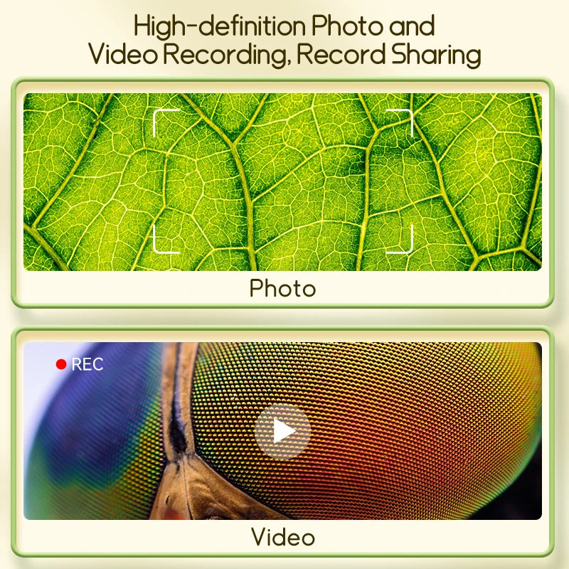 Kindermicroscoop 1000x | 200MP LED Wetenschappelijk Educatief Speelgoed