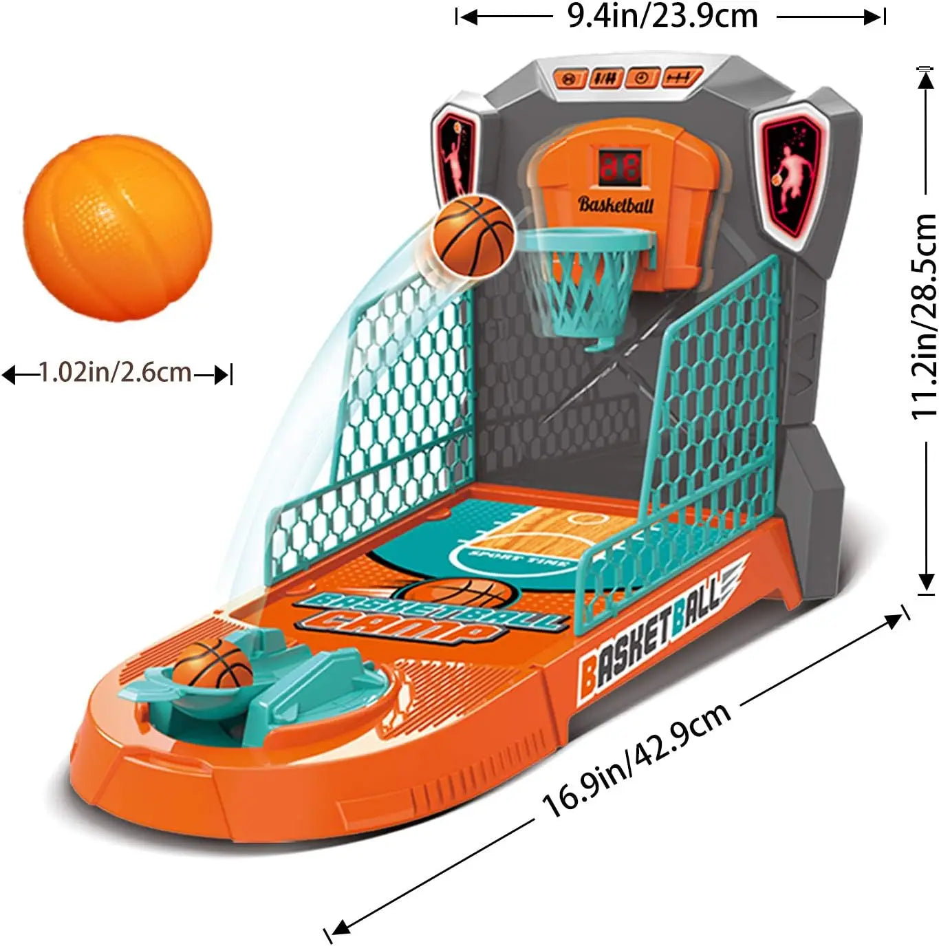 Tafelbasketbal Spel | Schiet & Score met Bewegende Hoepel & LED-verlichting | Speelgoed 2+ jaar