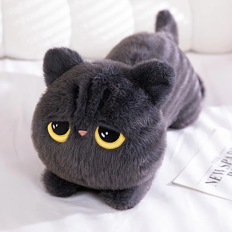 50cm Schattige Zwarte Kat Knuffel Pop | Kawaii Groot Knuffelkussen | Ins Zwarte Kat Pluchen Speelgoed voor Jongens en Meisjes Verjaardagscadeau