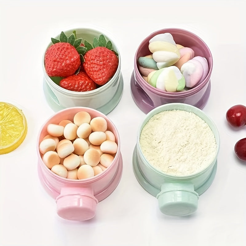 Vierlaagse Draagbare Container met Cartoon Beer Ontwerp | Melk- en Snackcontainer voor Reizende Baby's